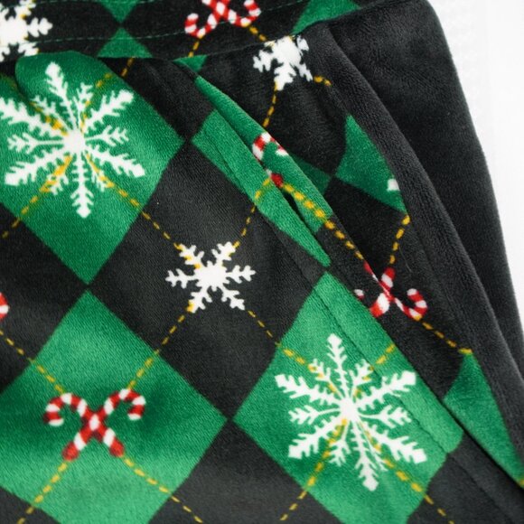 No Boundaries Pajama Set Womens 2XL Argyle Snowflake Santa Baby Fleece Holiday - Picture 9 of 11